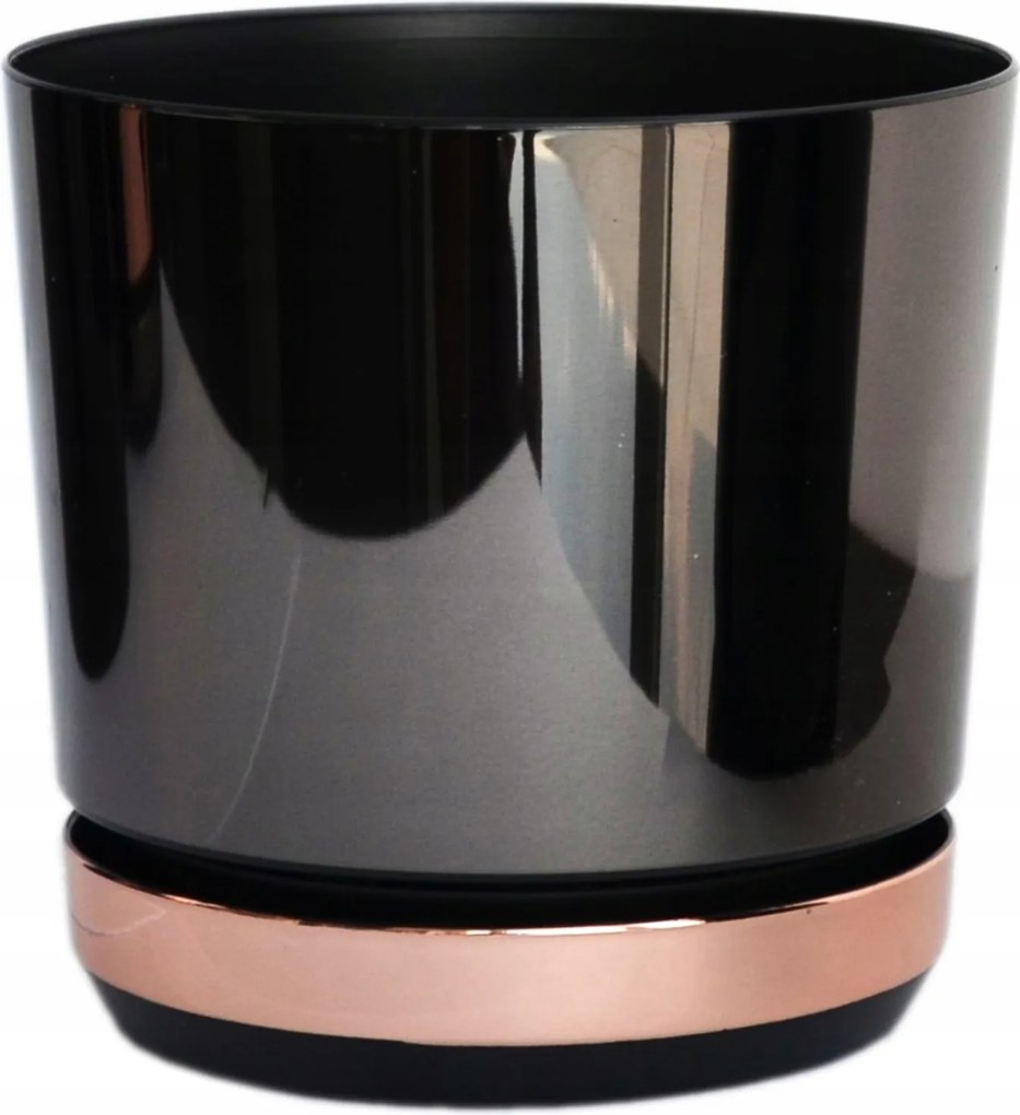 14 cm-es kaspó Duo kétszínű Fekete fényes Lazac fényes állvány