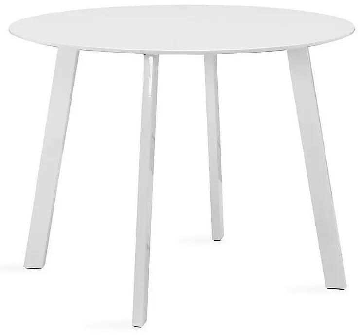 Asztal Riverton 488Fényes fehér, 76cm, Közepes sűrűségű farostlemez, Fém