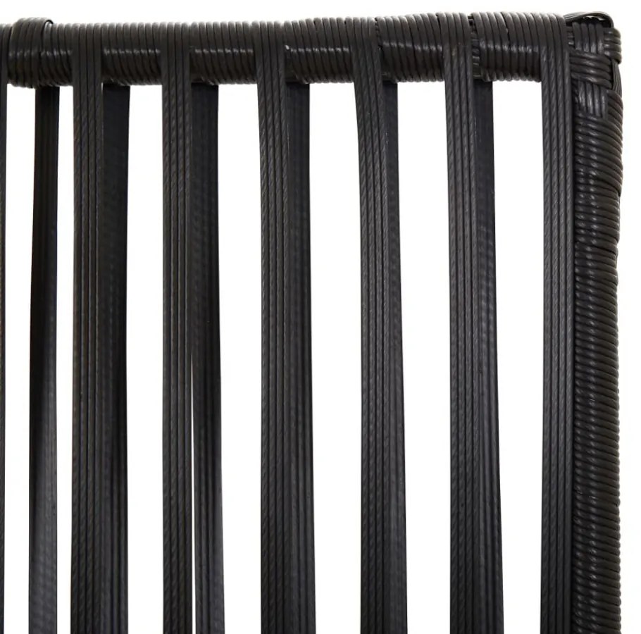 fekete 4 paneles polyrattan térelválasztó