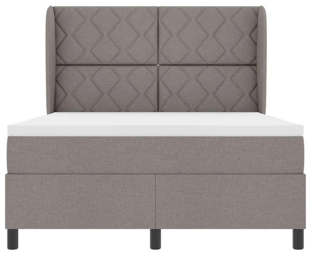 Boxspring Ágy Matraccal - Taupe, 140x200 cm, Szövet