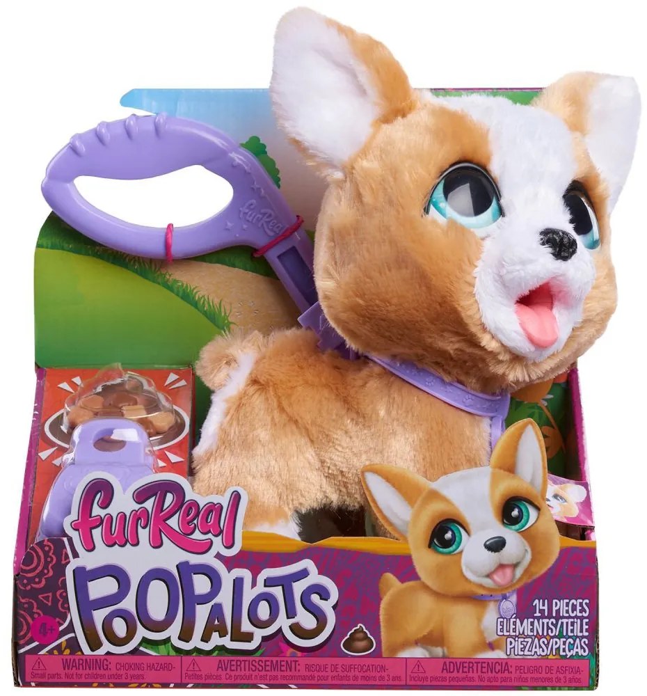 FurReal Poop-A-Lots Corgi, interaktív kutyus,világosbarna/fehér