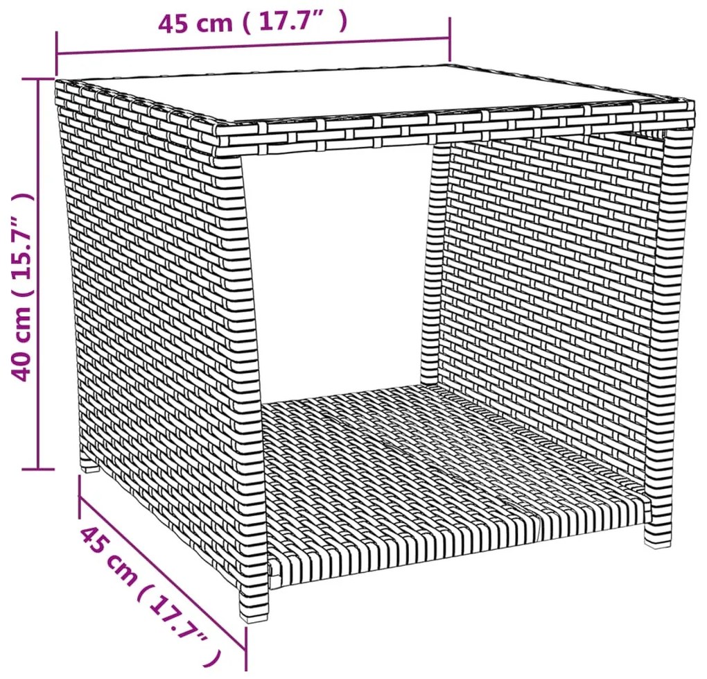 3 részes szürke polyrattan kerti étkezőgarnitúra párnával