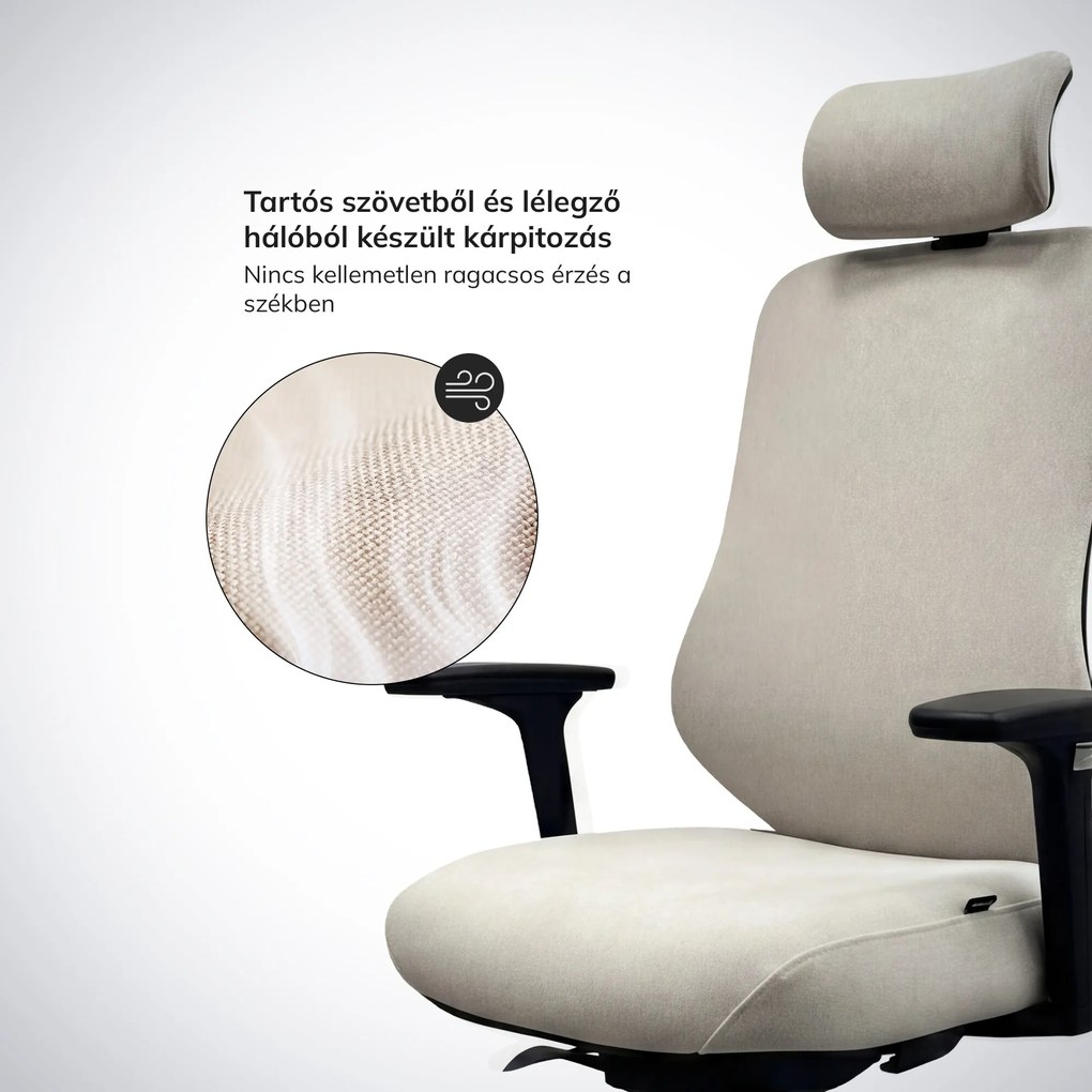 Ergonomikus irodai szék világos bézs AXIS