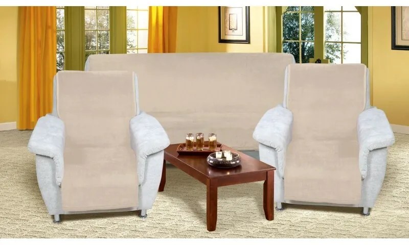 Bellatex Korall mikro bézs színű kanapéhuzat, 150 x 200 cm, 2 db 65 x 150 cm