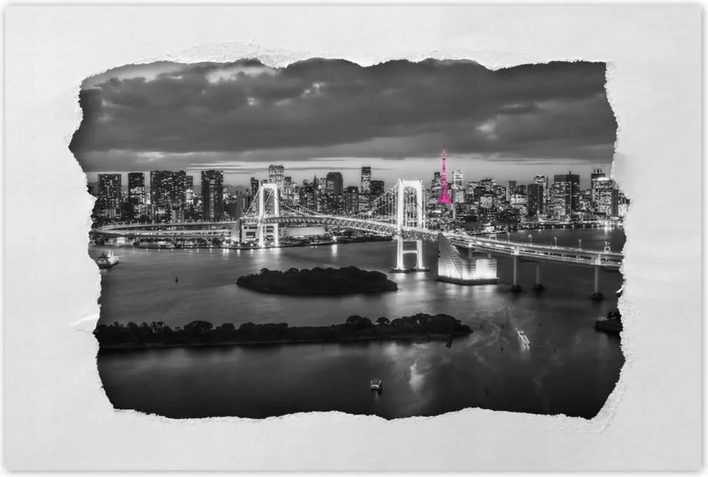 Poszterek 90x60 Rózsaszín Eiffel-torony híd