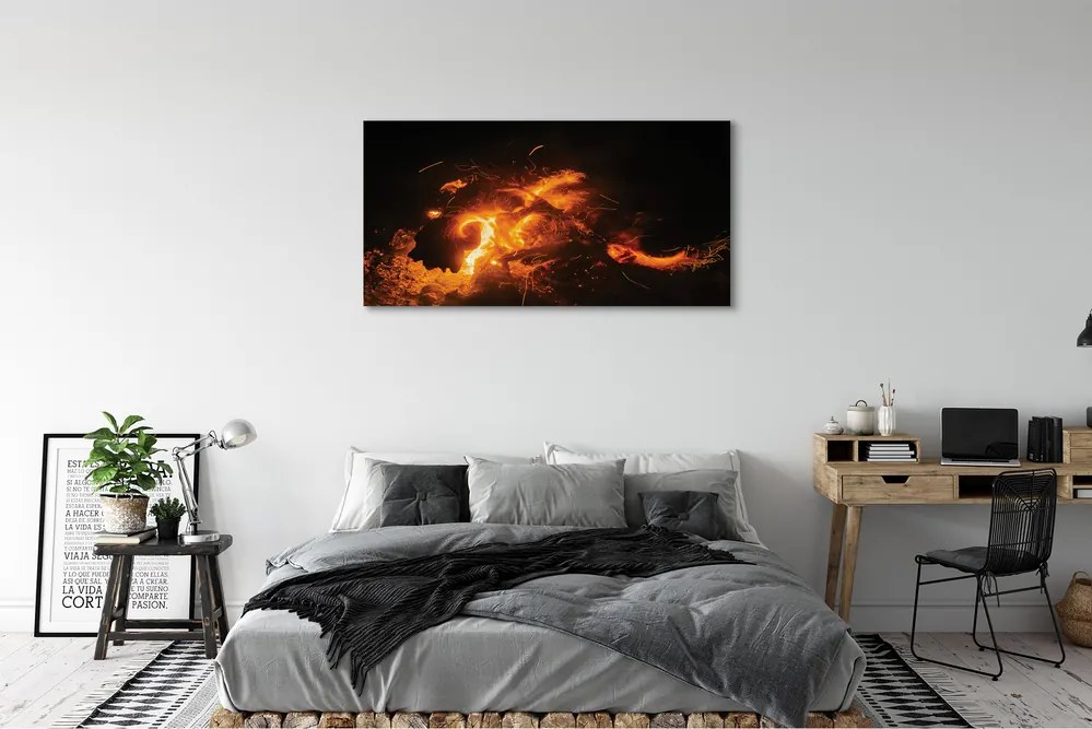 Canvas képek tűz sárkány 125x50 cm