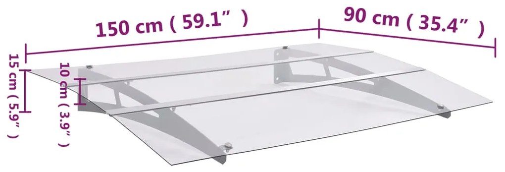 ajtókárpit ezüst és átlátszó 150x90 cm PET