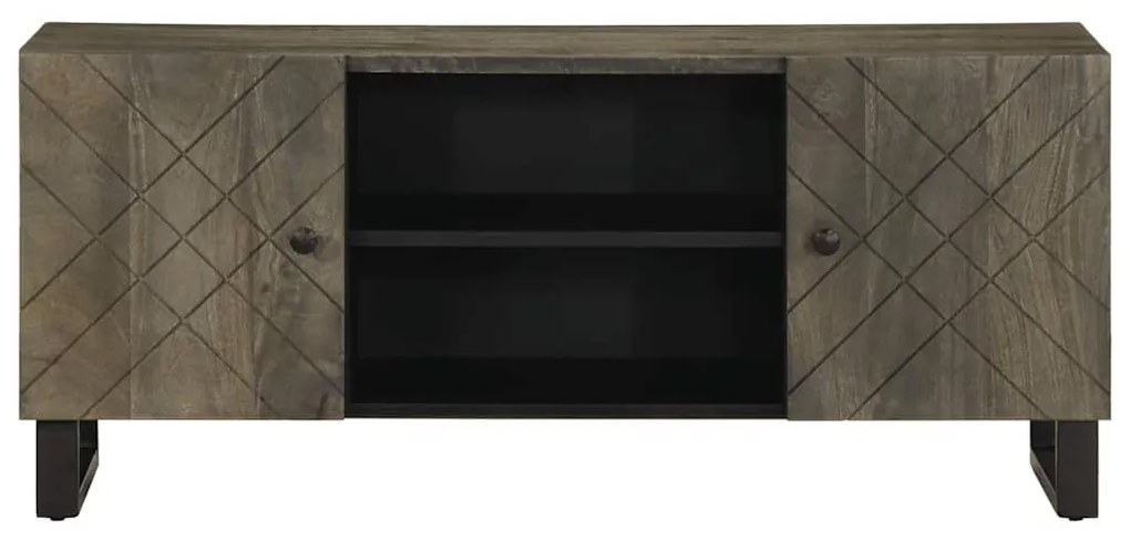 fekete tömör mangófa TV-szekrény 105 x 33 x 46 cm