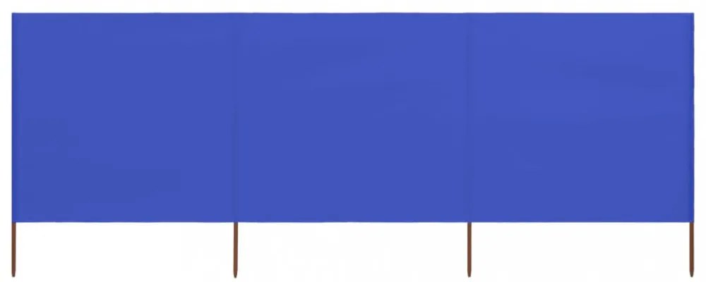 3 paneles azúrkék szövet szélfogó 400 x 80 cm