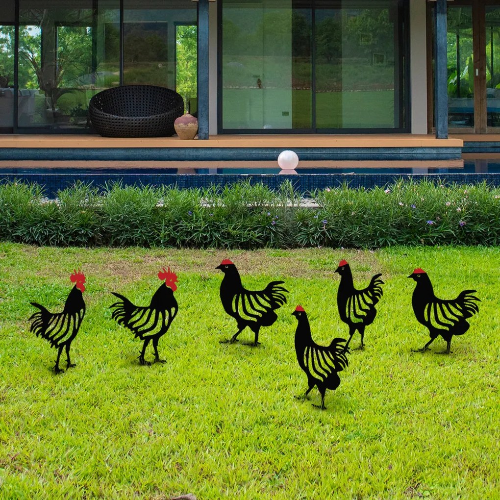 Chicken fém kerti dísztárgy, 23×27 cm – TR907MDS1105