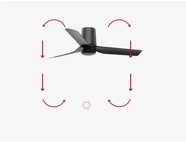 FARO 33834-Mennyezeti ventilátor MINI PUNT TUB S fekete átm. 90 cm + távirányítás