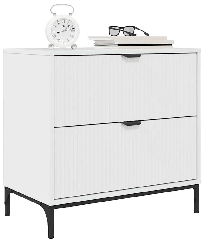 Éjjeli asztal Magasfényű fehér 63.5 x 36 x 61 cm Faanyag