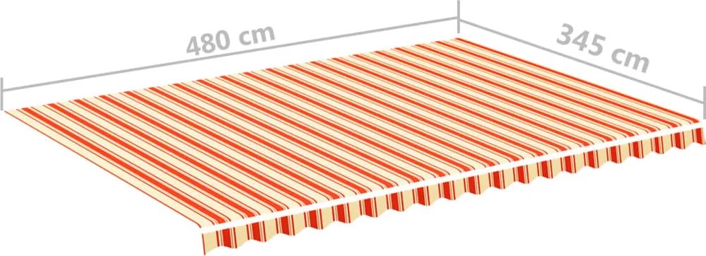 Sárga és narancssárga csere napellenző ponyva 5 x 3,5 m
