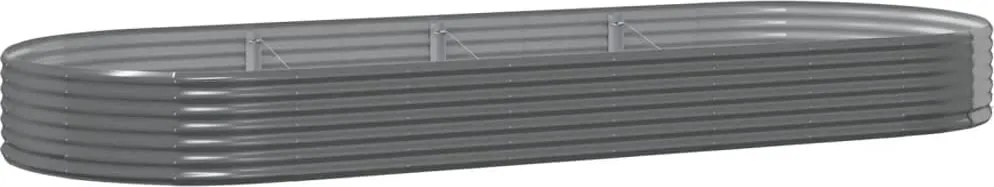 vidaXL szürke horganyzott acél kerti magaságyás 373x140x36 cm