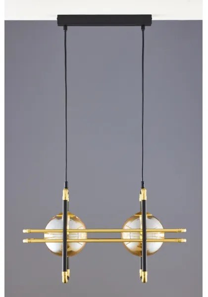 Jupiter 2026 - Csillár zsinóron FIORI 2xG9/10W/230V fekete/arany/bézs