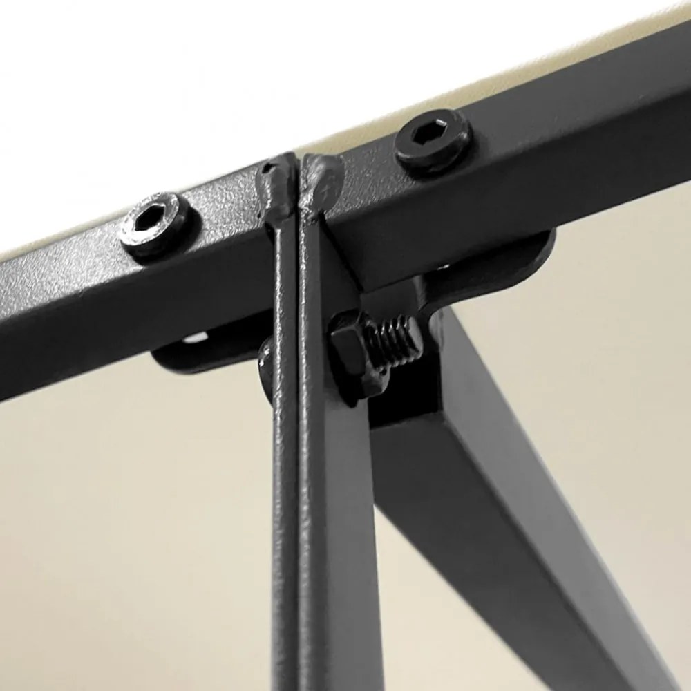krémszínű szövet és acél pavilon 2 x 2,3 m 180 g/m²