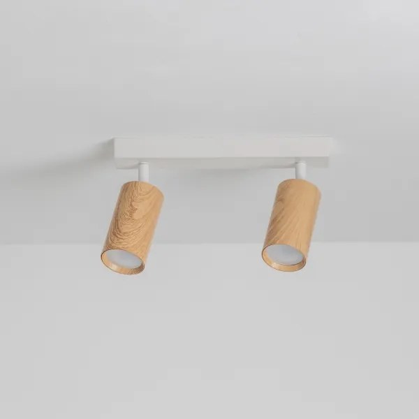 Brilagi - Spotlámpa SELE 2xGU10/30W/230V fehér/tölgy dekor