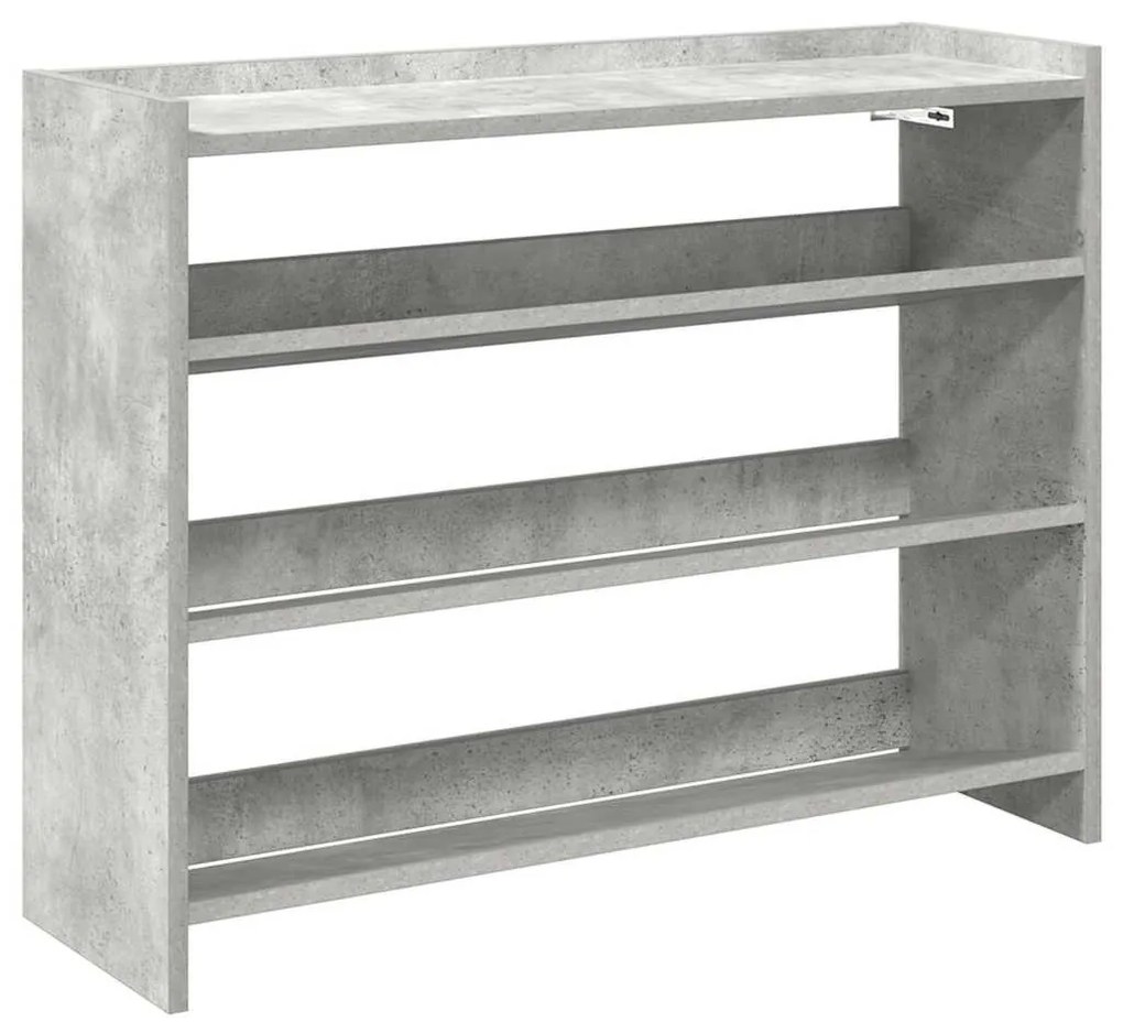 betonszürke szerelt fa cipőtartó 80x25x62 cm