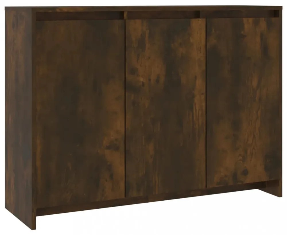 füstös tölgy színű szerelt fa tálalószekrény 102 x 33 x 75 cm