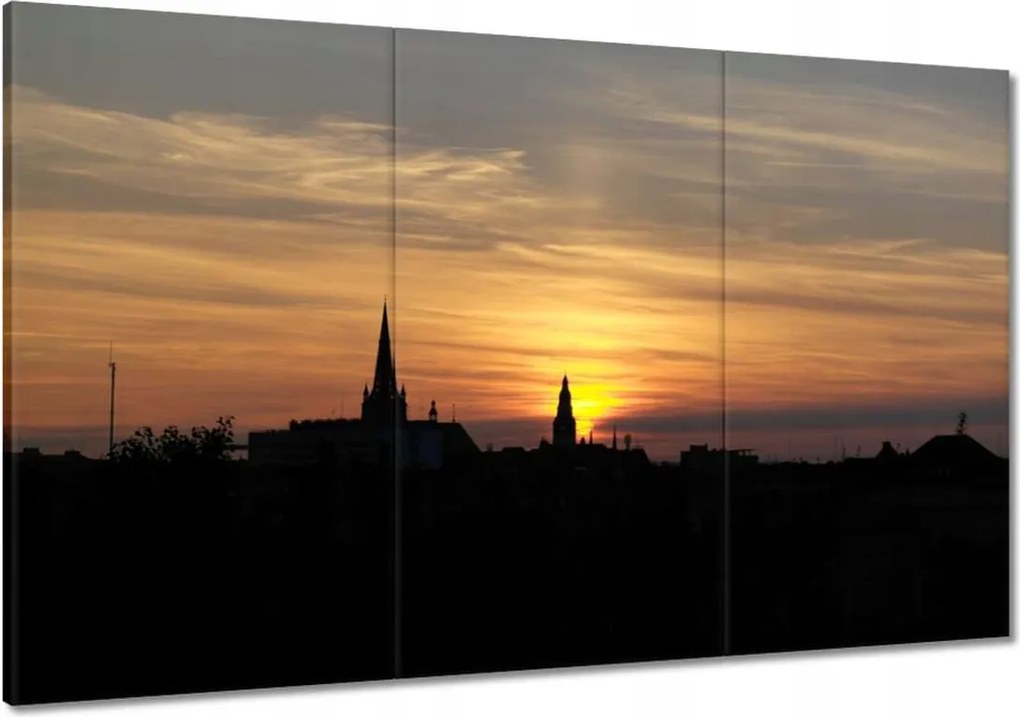 Festmények 120x80 Naplemente a város felett