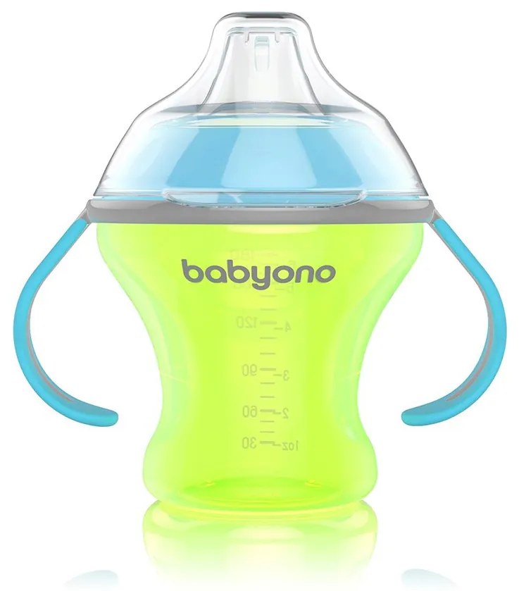 Csöpögésmentes itatópohár BabyOno 180 ml zöld