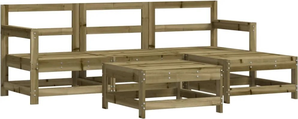 vidaXL 5 részes impregnált fenyőfa kerti pihenőgarnitúra