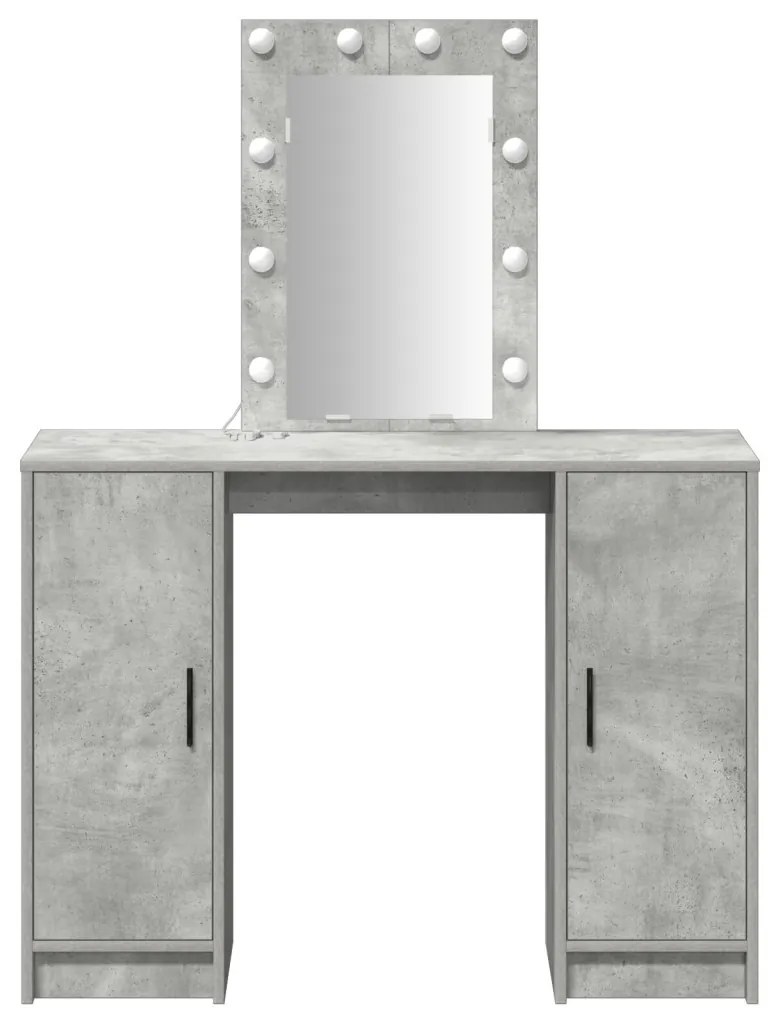 LED világítással ellátott sminktükör Beton Szürke 102x33x135 cm