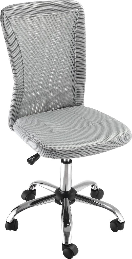 Vinsetto Hálós Irodai Szék Karfa Nélküli Forgós Íróasztali Szék, Magasságállító Funkcióval, 100 kg Kapacitás, Tanulmányi Irodához 43x58x90-100 cm Szür