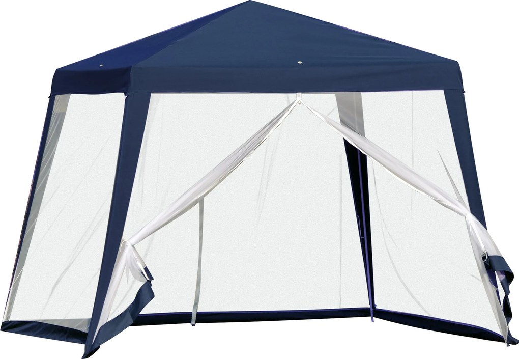 Outsunny Kerti Pavilon Party Sátor Eső- és Rovarálló Poliészter és Fém 3 x 3 m | Aosom