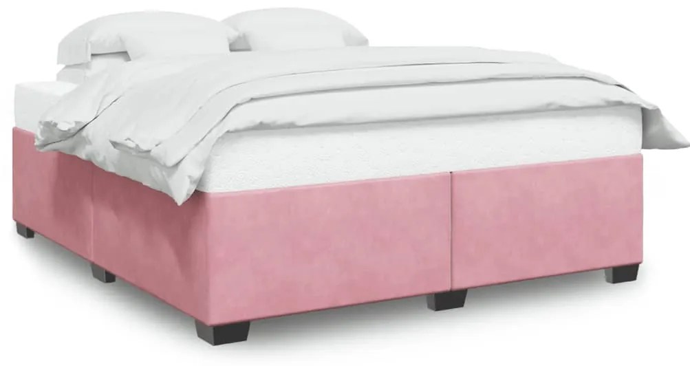 rózsaszín bársony ágykeret 200x200 cm