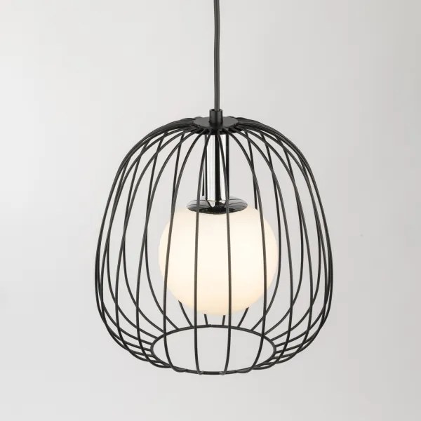 Csillár zsinóron BELL 1xG9/12W/230V átm. 24 cm fekete/fényezett króm