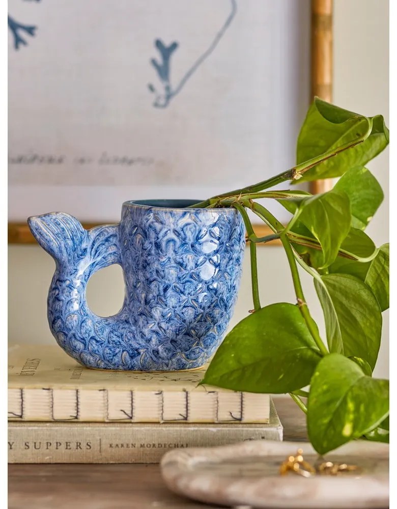 Kék agyagkerámia váza (magasság 12 cm) Ariella – Bloomingville