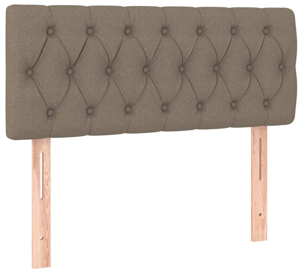 tópszínű szövet rugós és LED-es ágy matraccal 100x200 cm