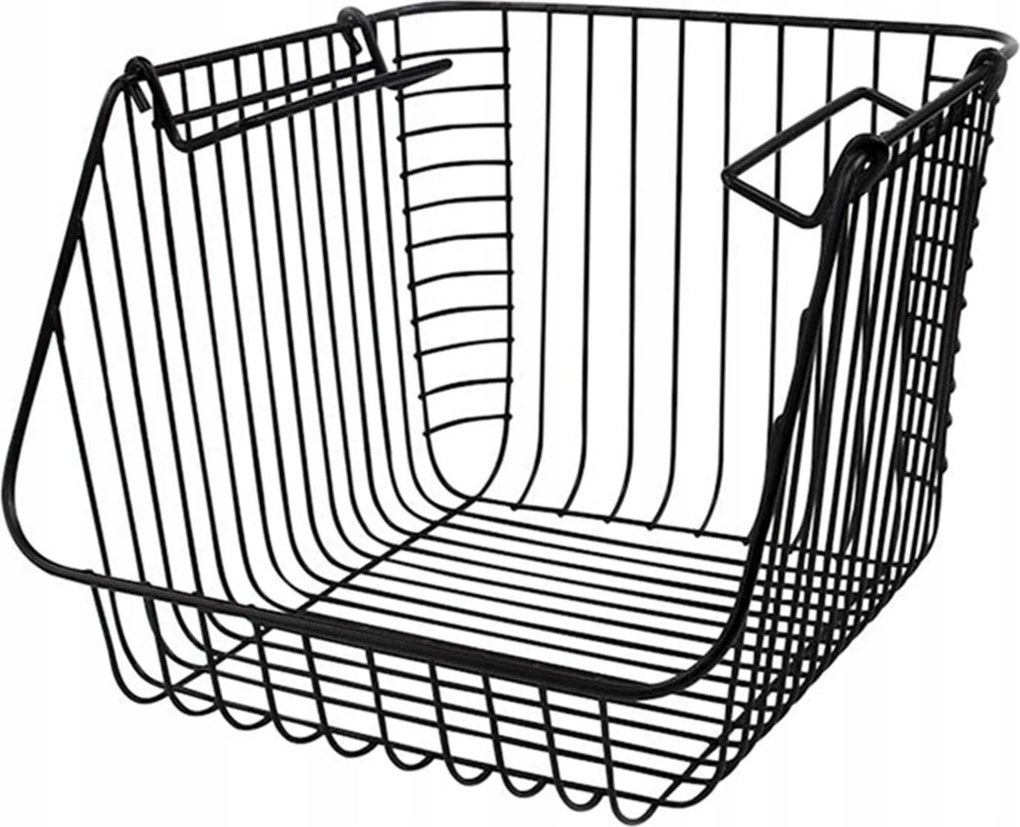 Fém Kosár Kétszintes Fekete Konyhai Szervező Zöldségekhez Gyümölcsökhöz