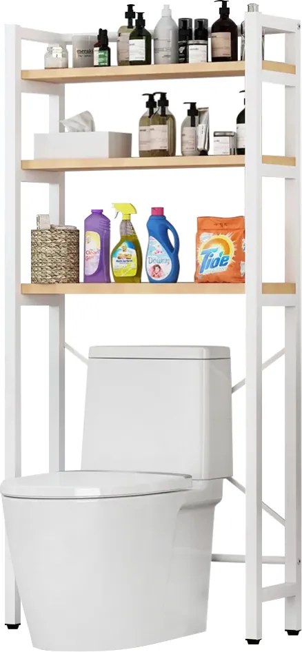 Polcállvány WC fölé, tölgy natural/fehér, BALRAM