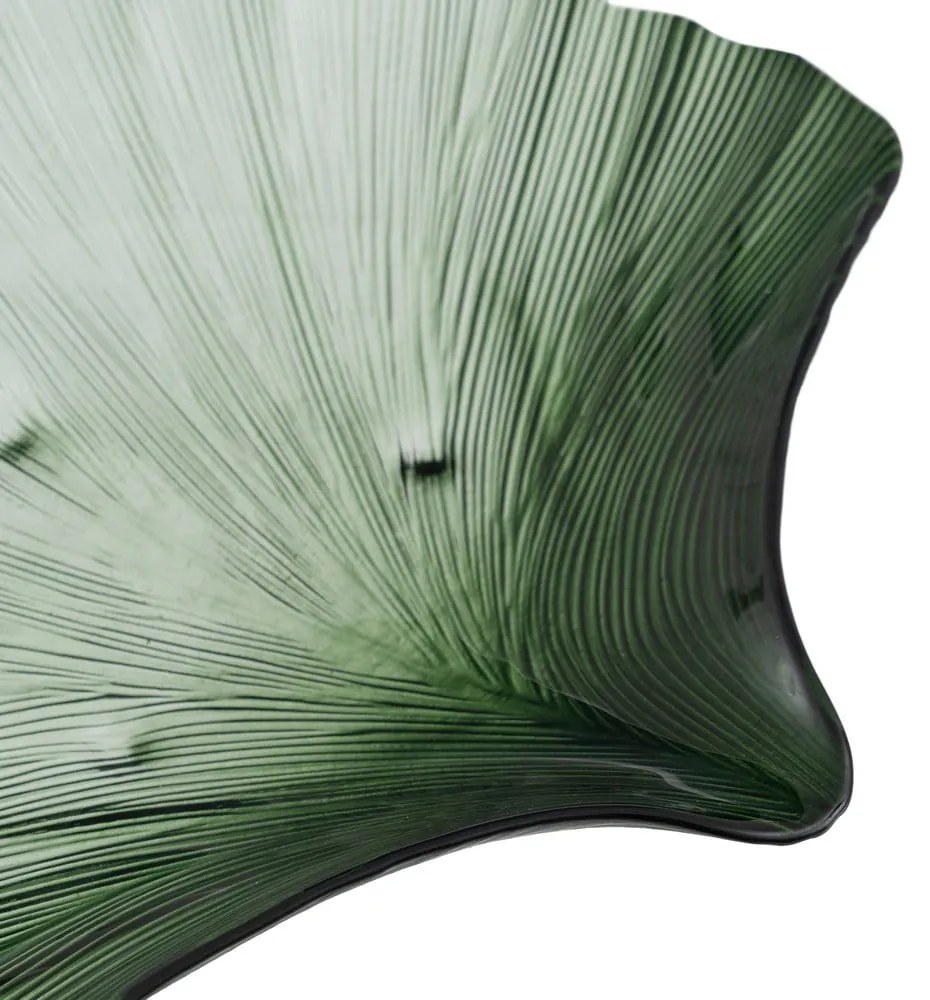 Üveg dekoratív tálca 31x33 cm Gingko – Ixia