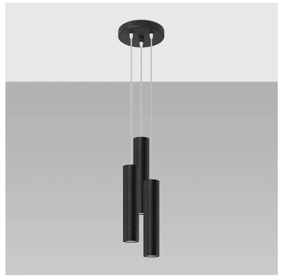 Fekete függőlámpa ø 6 cm Castro – Sollux