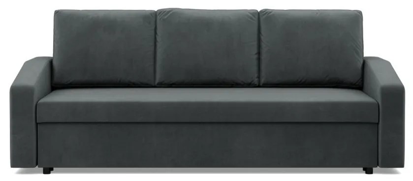 Zeus kanapéágy, bársony, hab töltet, döntött kartámasz, szürke