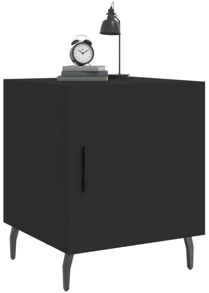 Fekete szerelt fa éjjeliszekrény 40 x 40 x 50 cm