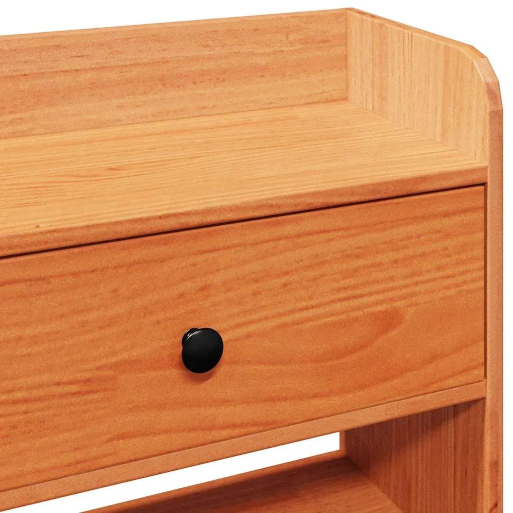 viaszbarna tömör fenyőfa fejtámla tárolóval 140 cm