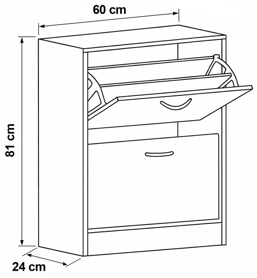 Cipősszekrény rekeszekkel G1014 OAK, tölgy