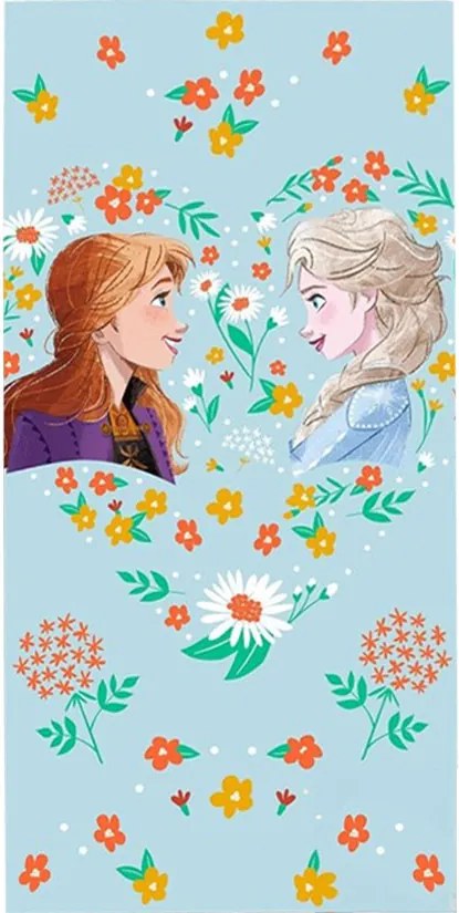 Disney Jégvarázs Flower fürdőlepedő, strand törölköző 70x140cm