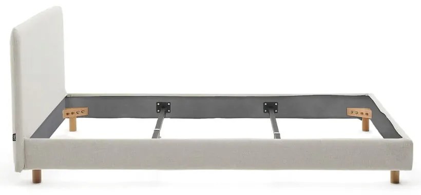 Szürke kárpitozott franciaágy ágyrács nélkül 180x200 cm Valma – Kave Home