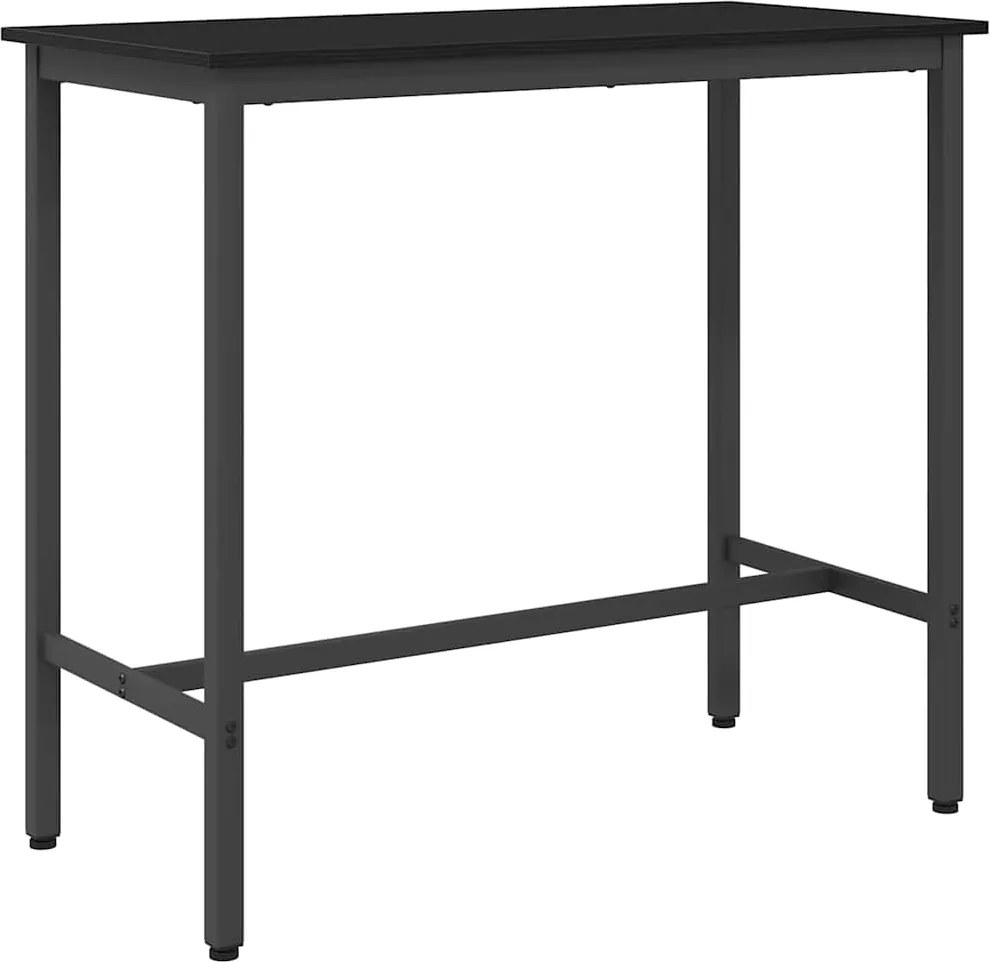 vidaXL asztal Fekete tölgy 100 x 50 x 90,5 cm Műszaki fa és acél