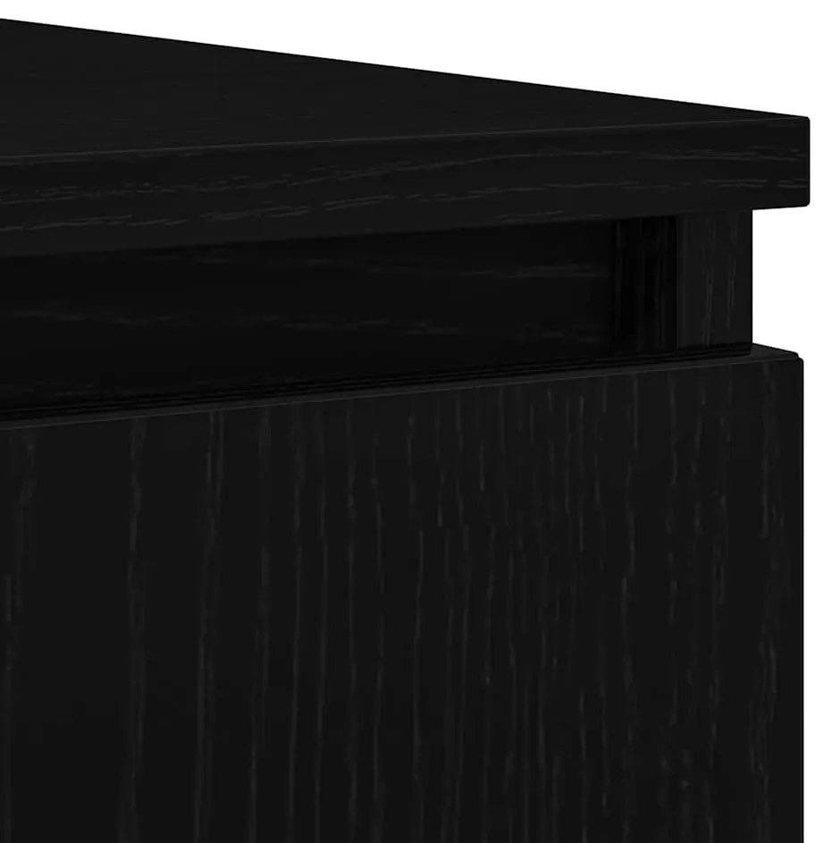 fekete tölgy szerelt fa tálalószekrény fiókos 100,5x35x98,5 cm