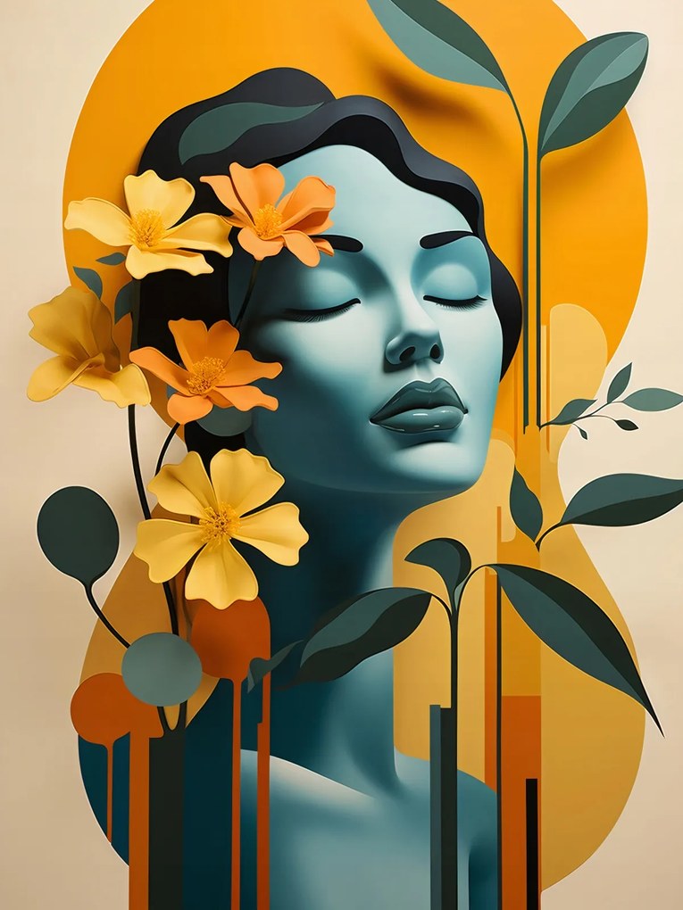 Poszter 30x40cm Virágos meditáció