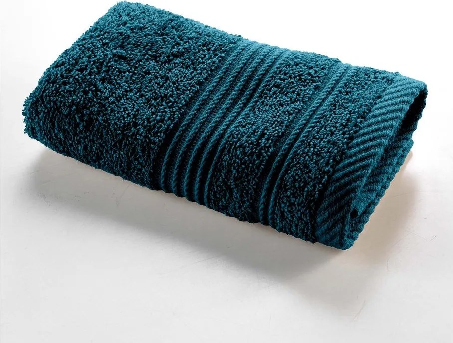 Sötétkék frottír pamut törölköző 30x50 cm Tendresse – douceur d'intérieur
