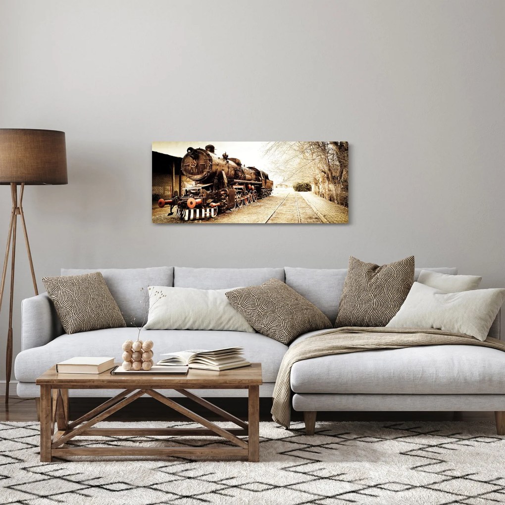 Kép - történelmi mozdony (120x50 cm)