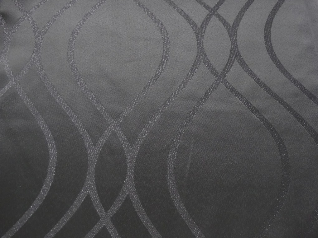 Mg Tk függöny Hullámok Fekete 185cm Minőség lengyel 1,1mb