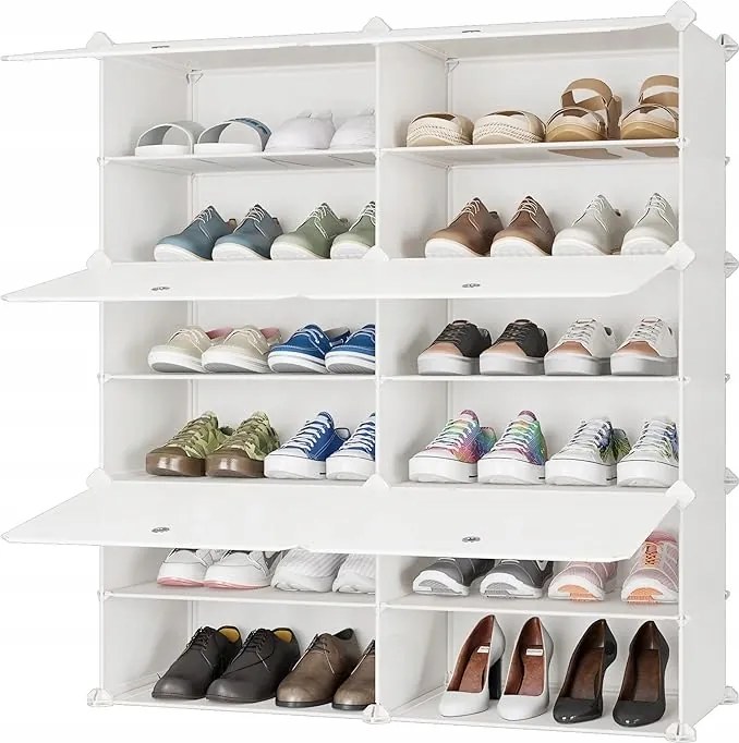 Hordozható Cipőtartó Polc Diy Műanyag Porálló Szekrény Moduláris Állvány